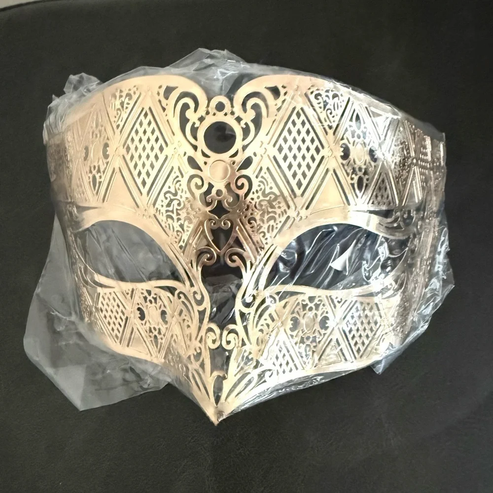 Elegant Gold Filigree Women's Masquerade Mask